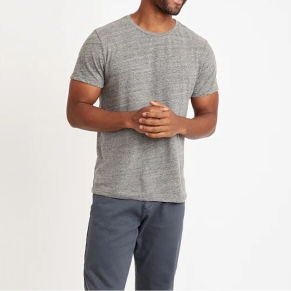 Marine Layer Signature Crew Tee Mid Heather Grey L NWT in packaging - Picture 1 of 8
